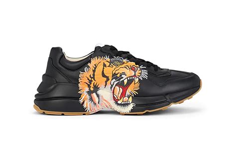 gucci rhyton-logo leather sneakers stores|Gucci rhyton tiger print.